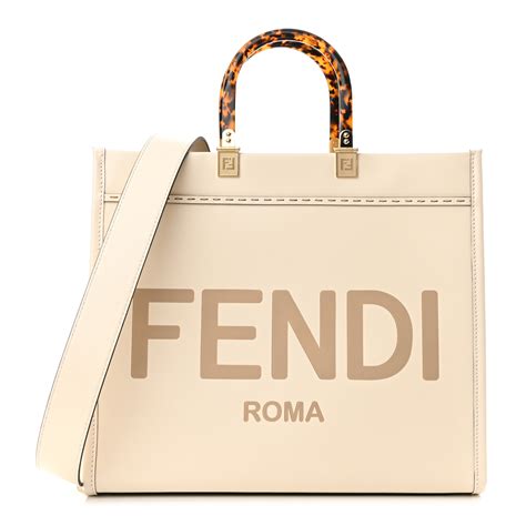 fendi women's large sunshine leather shopper stores